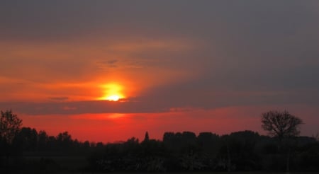 The sun sets.. - clouds, sunset, nature, photography, sunsets, tree, sky