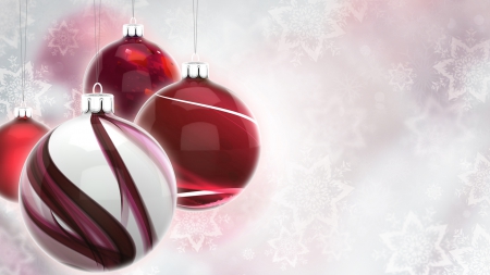 Red Christmas Balls - christmas, balls, red, spheres, 3D