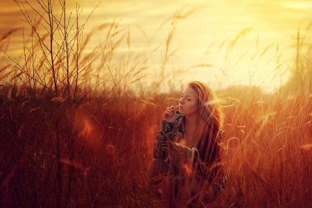 Model - women, sunset, photo, model