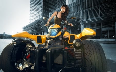 Beauty & The Beast - girls, quad runner, beautiful, 4 wheeler, asian, motorcycles