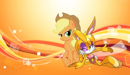 Southern Cuties - applejack, friendship is magic, my little pony, tv series, bunnie rabbot, sonic the hedgehog, video games, cute, comic books