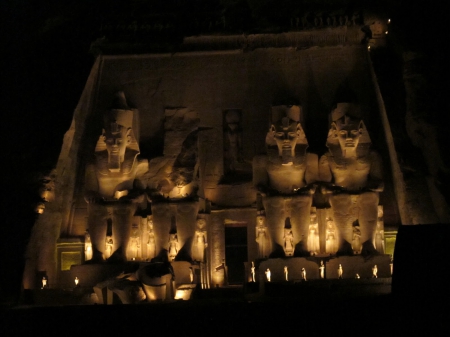 Abu Simbel temple at night - 1, 2, 3, 4