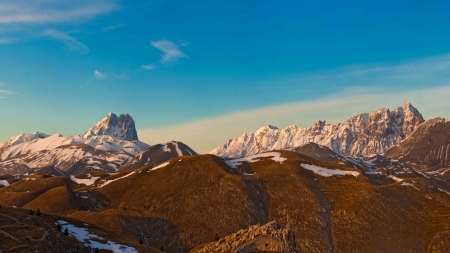 Gran Sasso Italy - Mountains, View, Panorama, Italy, Landscapes, snow, Italia