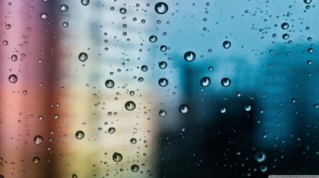 Window - raindrops, photography, rain, wallpaper, hd, abstract, window, colours, macro, blue, drops