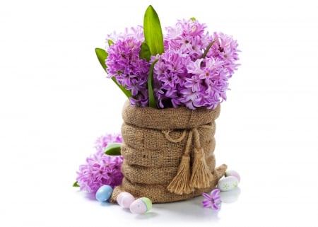 ♥Spring Flowers♥ - eggs, flowers, easter, hyacinth, lilac, spring, bouquet