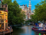 wonderful urban canal in amsterdam