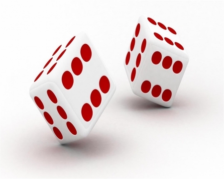 Always Win Dice - abstract, game, white, six, awesome, red, dice, white backgrounds, 3d, wallpaper