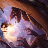 Sorceress Battling A Dragon