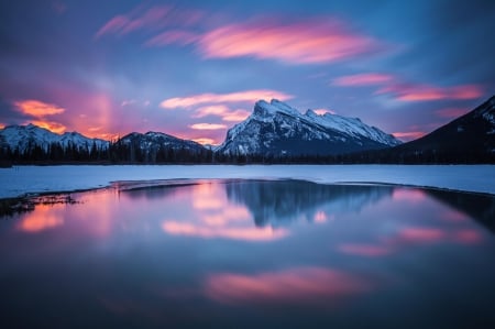 sunset - lake, cool, fun, sunset, nature, mountain