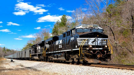 Train - railway, train, track, horn