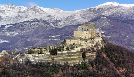 Sacra di San Michele_Italy - italy, mountain, panorama, snow, architecture, medieval, italia, landscapes