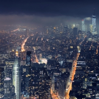 fog over new york city