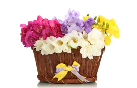 â™¥Bouquet of Flowersâ™¥ - bouquet, basket, flowers, bow