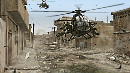 battle helicopters - Afghanistan, dusty, deserts, Irac