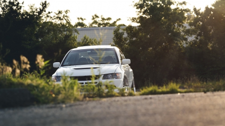 Car - white, drive, wheel, car