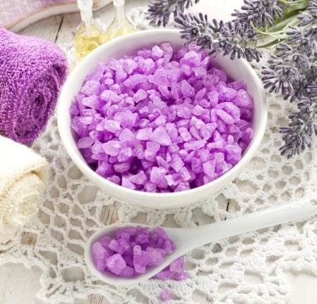 â™¥Lavender Spaâ™¥ - salt, spa, flowers, lavender