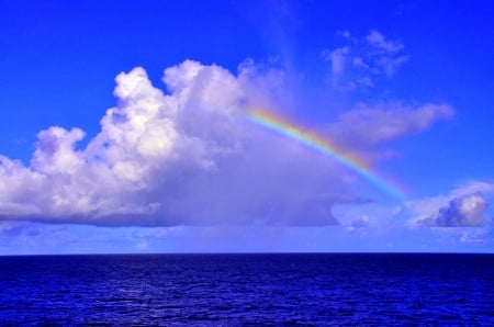 RAINBOW CLOUDS - tropical, rainbow, cloud, sea, ocean