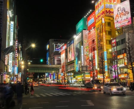 Akihabara - japan, lights, city, night, japanese, akihabara