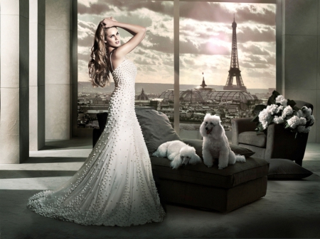 Bride - lady, paris, bride, gown, model