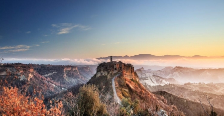 Civita di bagnoregio_Italy - Panorama, fog, Archtecture, Mountain, Village, Italia, Medieval, Italy, Landscapes