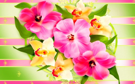 Beautiful flowers - flowers, bright, colorful, art