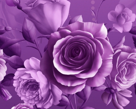 Purple flowers - flowers, petals, art, purple