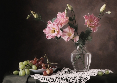 Still Life - flowers, vase, pink, still life