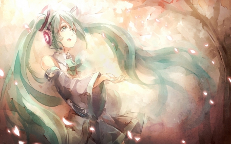 HighSchool Star - beauty, volc, star, highschool age, wall, anime, classic, miku, new