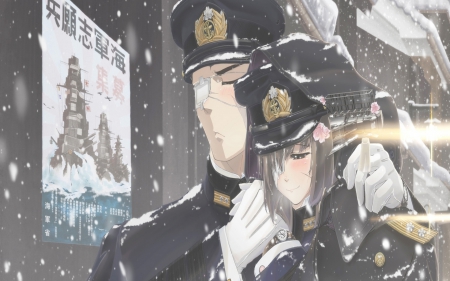 Kantai Collect Yamato - yamato, kantai collect, cupid, beauty, wall, anime, warrior, bg, new, snow