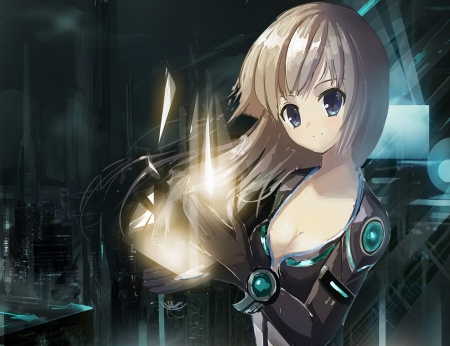 Beauty Warrior - beauty, bg, girl, warrior, highschool lady, colours, wall, anime, new