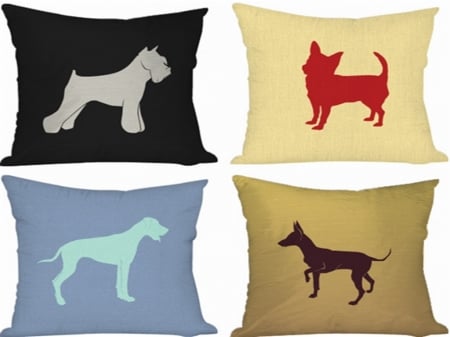 Dog cushions - style, pillows, cushions, decor, dogs, home, abstract, other