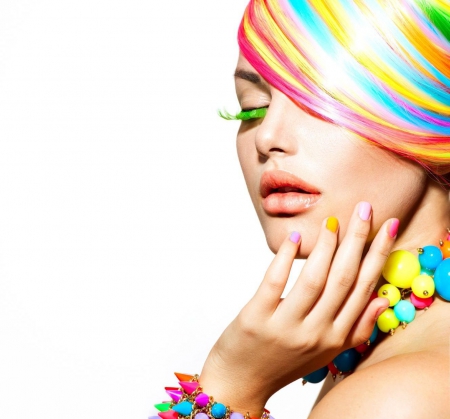 Beauty - subbotina anna, rainbow hair, lady, model, fashion