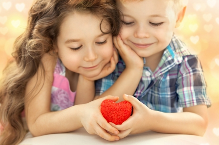 Cute Love - red, love, girl, heart