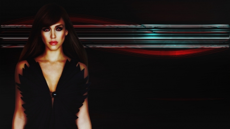 Jessica Alba Red Plot - Red, Jessica, Black, Abstract