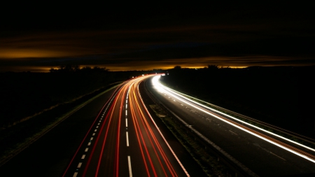 highway - road, highway, night, light