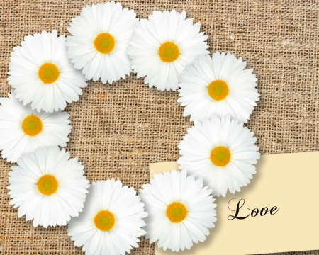 Love - flowers, love, circle, note