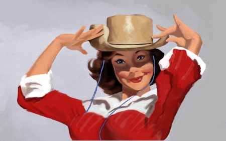 Cowgirl Sketch - women, fun, female, hats, drawings, girls, cowgirls, painting, famous, art, westerns