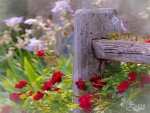 Flowers On A Fence