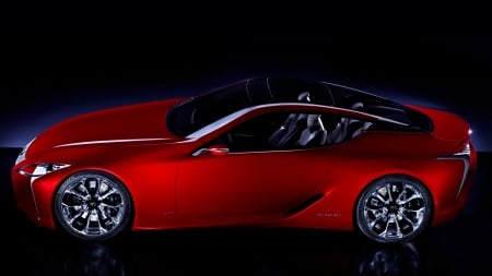 Lexus LF LC Concept - side view, vehicles, red, cars, lexus lf lc concept, lexus, concept