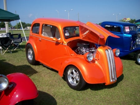 Ford Anglia - orange, ford, classic, hotrod