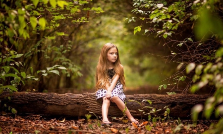 Cute Girl - forest, girl, cute, abstract