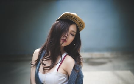 Model - women, cap, girl, model