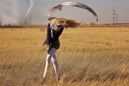 Model - girl, wind, women, model