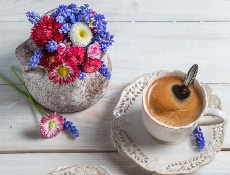 With Love - flowers, for you, nature, coffee, with love