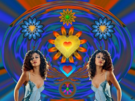 Make Love NOT War - eye candy, collage, 3d, fractal, abstract