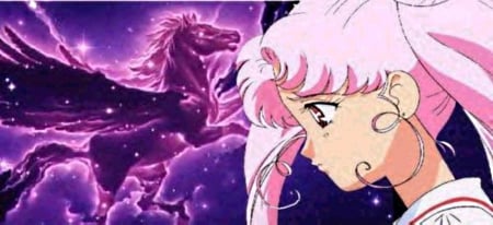 pegasus - constellation, stars, pink, Chibi