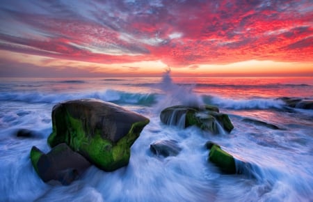 Nature - sky, nature, rocks, sea