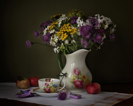 Still life - flowers, vase, nature, soft