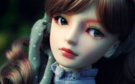 Doll face - girl, face, toy, doll