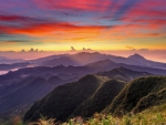 sunrise over mountain range